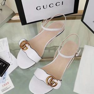 First Copy Gucci Leather Ankle Strap Flat For Woman
