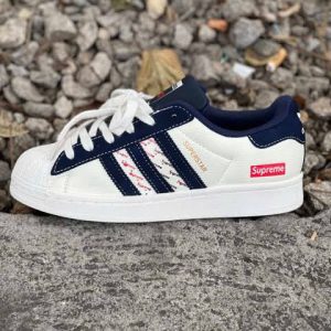 first-copy-adidas-superstar-x-white-blue-supr-1 First Copy Adidas Superstar X White BLUE Supreme view 1