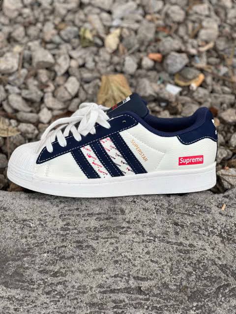 First Copy Adidas Superstar X White BLUE Supreme view 1