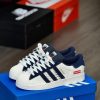 First Copy Adidas Superstar X White BLUE Supreme view 3