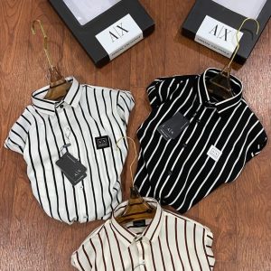 First Copy ARMANI EXCHANGE ORIGINAL Collection Shirts Combines Style And Comfort, Making It Perfect For Leisurely, Relaxing Days. Made From Very Premium Cotton LYCRA , It Features Long Sleeves, Brand Logo And A Classic Collar. view 1