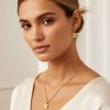 First Copy Celine Triomphe Rhinestone Necklace & Earring GOLD Finish WITH Crystals view 3
