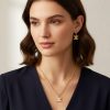 First Copy Celine Triomphe Rhinestone Necklace & Earring GOLD Finish WITH Crystals view 4