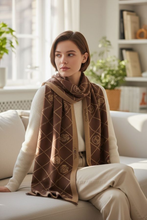 First Copy Chanel “CC” Initial Semi-woollen Stole view 2