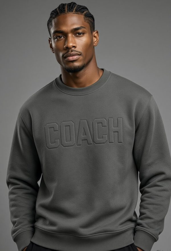 first-copy-coach-sweatshirt-ribbed-collar-cuffs First Copy Coach Premium Heavyweight Prewinter Fleece Crewneck Sweatshirt