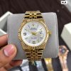 First Copy Elegant Rolex- Land Dweller Inspired Wristwatch Featuring Gold Design With A Fluted Bezel, Stylish Jubilee Bracelet view 1