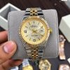 First Copy Elegant Rolex- Land Dweller Inspired Wristwatch Featuring Gold Design With A Fluted Bezel, Stylish Jubilee Bracelet view 2