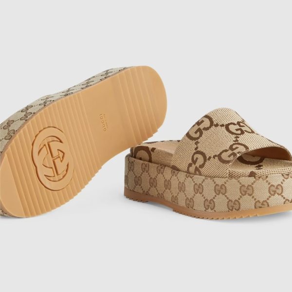 First Copy Gucci GG Platform Slide Sandal view 3