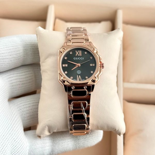 First Copy Gucci Sparkling Crystal G-Logo Swiss Quartz Ladies Watch
