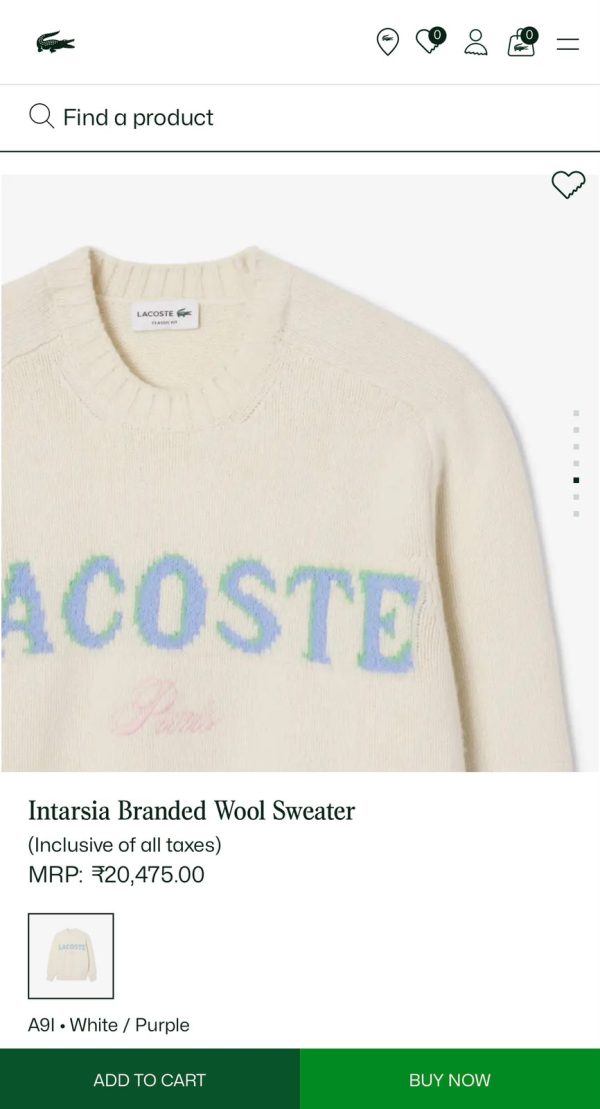 First Copy Lacoste Imported Heavy Knitted Pullover For Winters♥ view 1