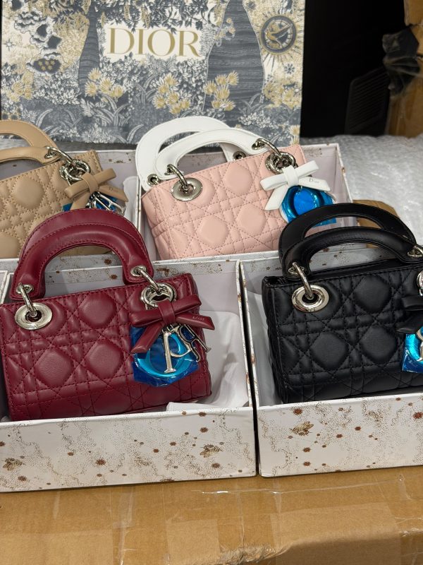 First Copy Lady Dior Mini Cannage Quilted Lambskin Leather Handbag