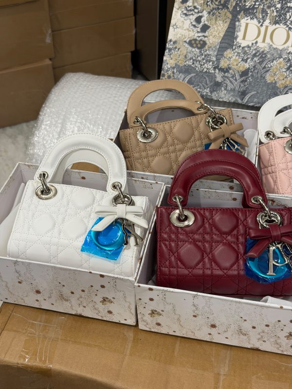First Copy Lady Dior Mini Cannage Quilted Lambskin Leather Handbag