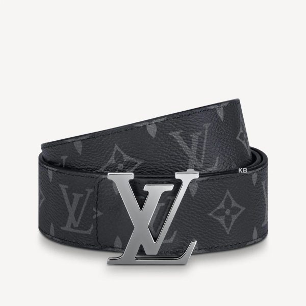 First Copy Louis Vuitton Black Monogram Italian Leather Reversible Belt