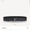 First Copy Louis Vuitton Black Monogram Italian Leather Reversible Belt