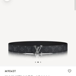First Copy Louis Vuitton Black Monogram Italian Leather Reversible Belt