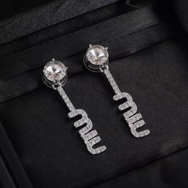 First Copy Miu-miu LOGO Crystal-embellished Necklace view 2