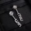 First Copy Miu-miu LOGO Crystal-embellished Necklace view 3