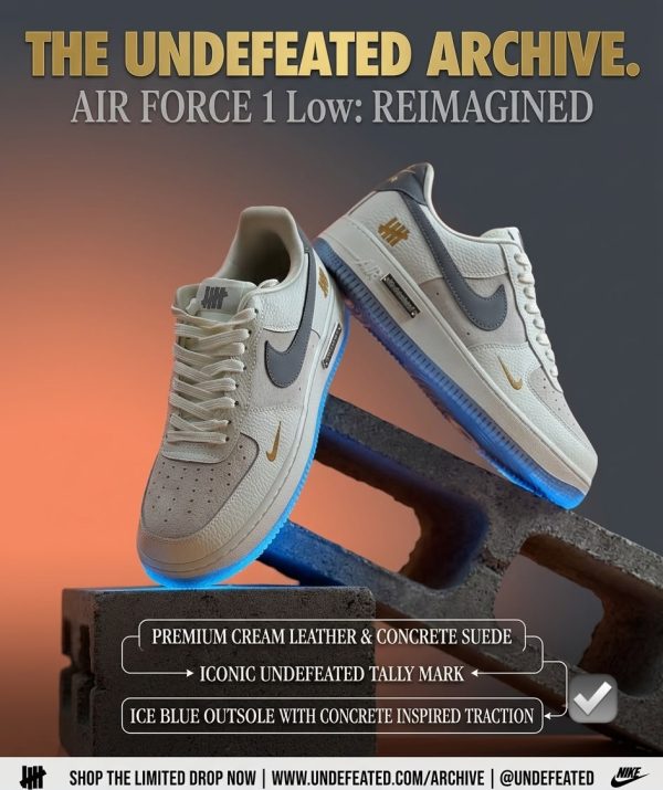 First Copy NIKE Airforce Custom Beige Understand Undefeated 2025 view 1