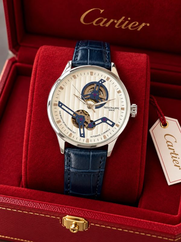 First Copy Patek Philippe Skeleton Automatic Watch – Luxury Blue Edition view 2