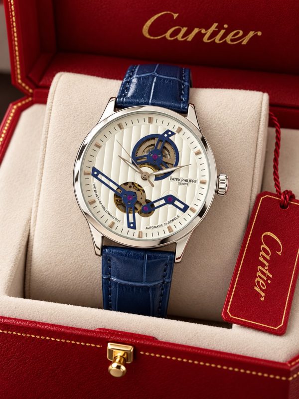 First Copy Patek Philippe Skeleton Automatic Watch – Luxury Blue Edition view 4