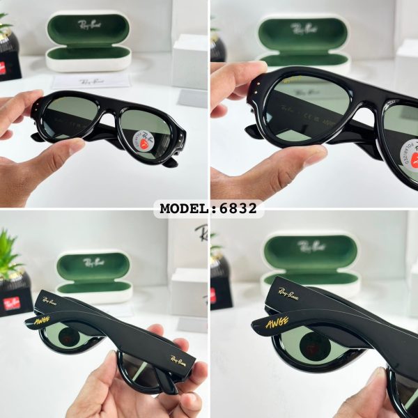 First Copy RAYBAN PUFFER 6832 SHINE BLACK GREEN view 4