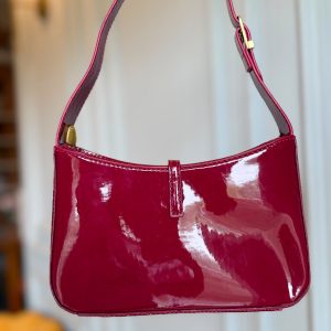 First Copy SAINT LAURENT LE 5 À 7 PATENT LEATHER SHOULDER BAG - CHERRY🍒 view 1