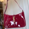 First Copy SAINT LAURENT LE 5 À 7 PATENT LEATHER SHOULDER BAG - CHERRY🍒 view 3