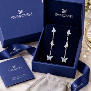 First Copy SWAROVSKI IDYLLIA LILIA Y DROP EARRING BLUE BUTTERFLY view 1
