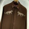 First Copy This GUCCI Shirt Combines Style And Comfort, Making It Perfect For Leisurely PARTY WEAR, Relaxing Days. Made From KOREAN FABRIC , It Features Full Sleeves HEAVY HAND PAINT WITH SEQUENCE WORK. view 4