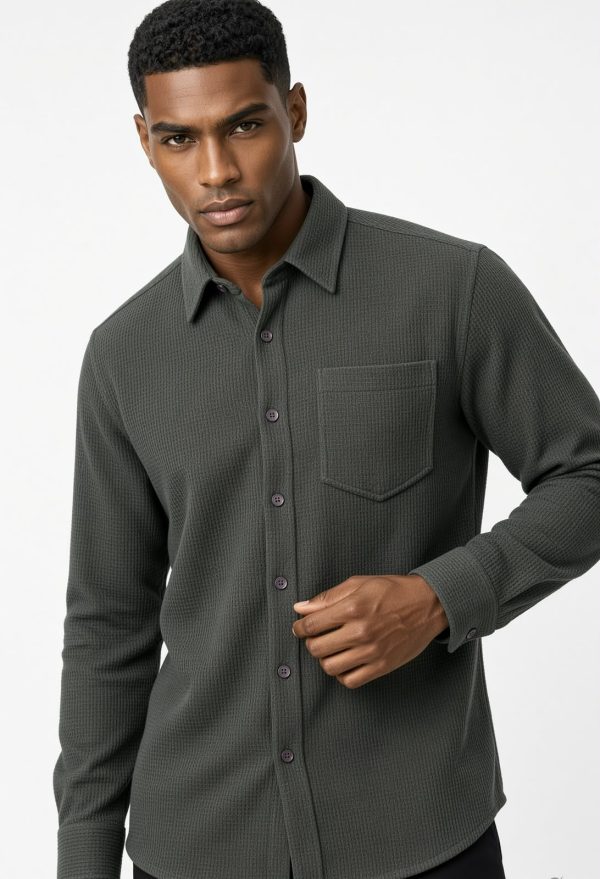 First Copy This Shirt Combines Style And Comfort, Making It Perfect For Leisurely, Relaxing Days. Made From Stretch Cotton REYON, It Features FULL Sleeves, D&G Print On Button Placket. view 2