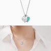 First Copy TIFFANY BLUE N PINK DOUBLE HEART TAG PENDANT view 1