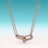 First Copy TIFFANY HARDWEAR DOUBLE LINK PENDENT IN ROSE GOLD view 1