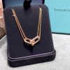 First Copy TIFFANY HARDWEAR DOUBLE LINK PENDENT IN ROSE GOLD view 2