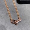 First Copy TIFFANY HARDWEAR DOUBLE LINK PENDENT IN ROSE GOLD view 3