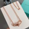 First Copy TIFFANY HARDWEAR DOUBLE LINK PENDENT IN ROSE GOLD view 4