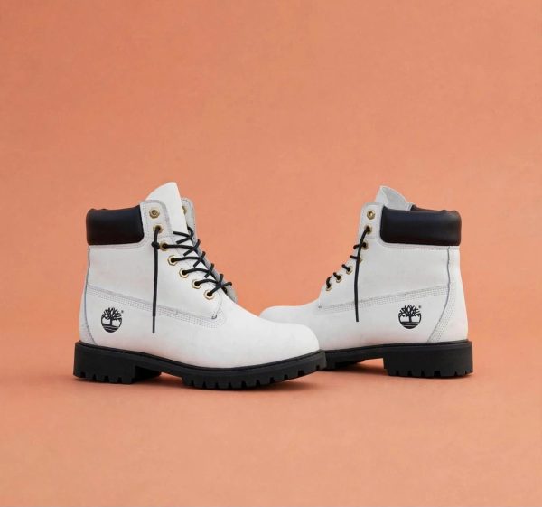 First Copy Timberland Boots White Black view 2