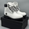 First Copy Timberland Boots White Black view 3