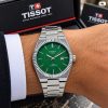 First Copy Tissot PRX 7A Stainless Steel Mens Quartz Watch with Integrated Bracelet