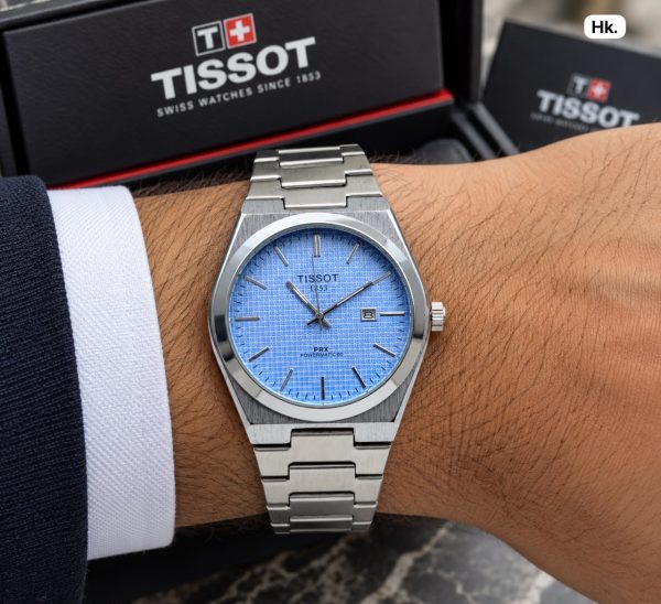 First Copy Tissot PRX 7A Stainless Steel Mens Quartz Watch with Integrated Bracelet