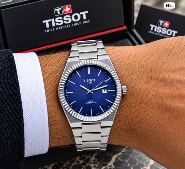 First Copy Tissot PRX 7A Stainless Steel Mens Quartz Watch with Integrated Bracelet