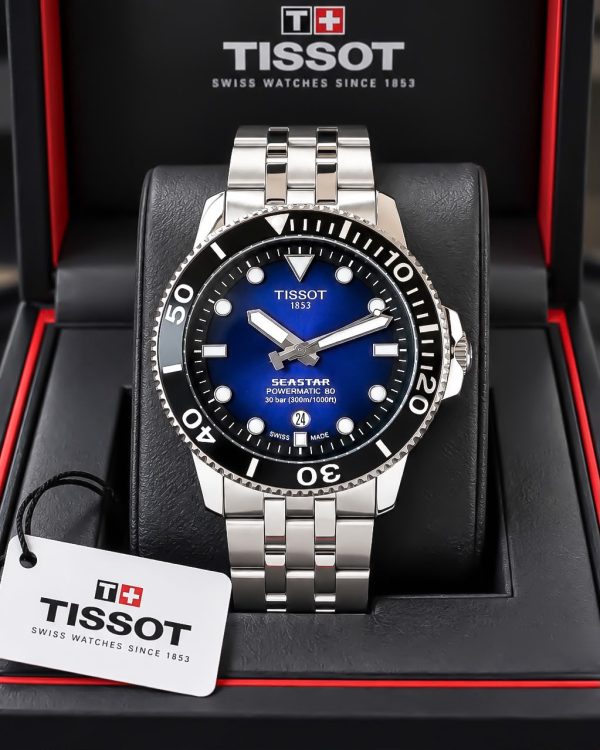 first-copy-tissot-seastar-stainless-steel-bracelet First Copy Tissot Seastar 1000 Automatic Diver Watch with Blue Sunray Dial