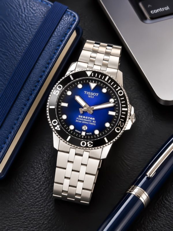 first-copy-tissot-seastar-watch-rotating-bezel First Copy Tissot Seastar 1000 Automatic Diver Watch with Blue Sunray Dial