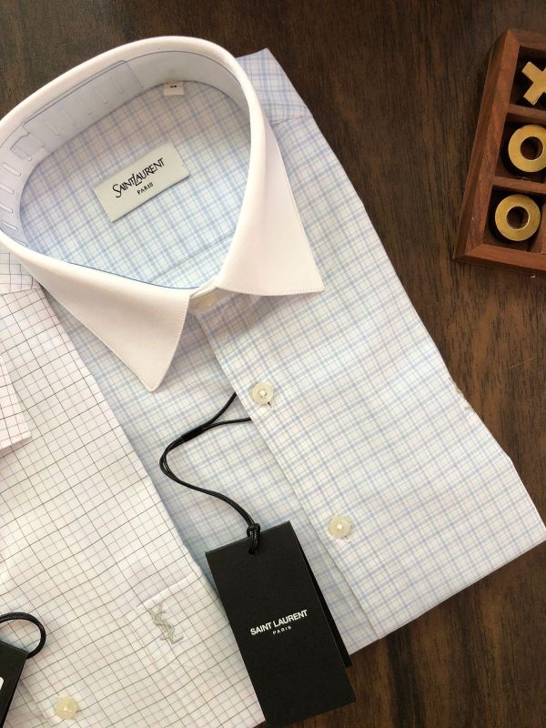 First Copy YSL ORIGINAL Collection Shirts Combines Style And Comfort, Making It Perfect For Leisurely, Relaxing Days. Made From Very Premium Cotton LYCRA , It Features Long Sleeves, Brand Logo And A Classic Collar. view 2