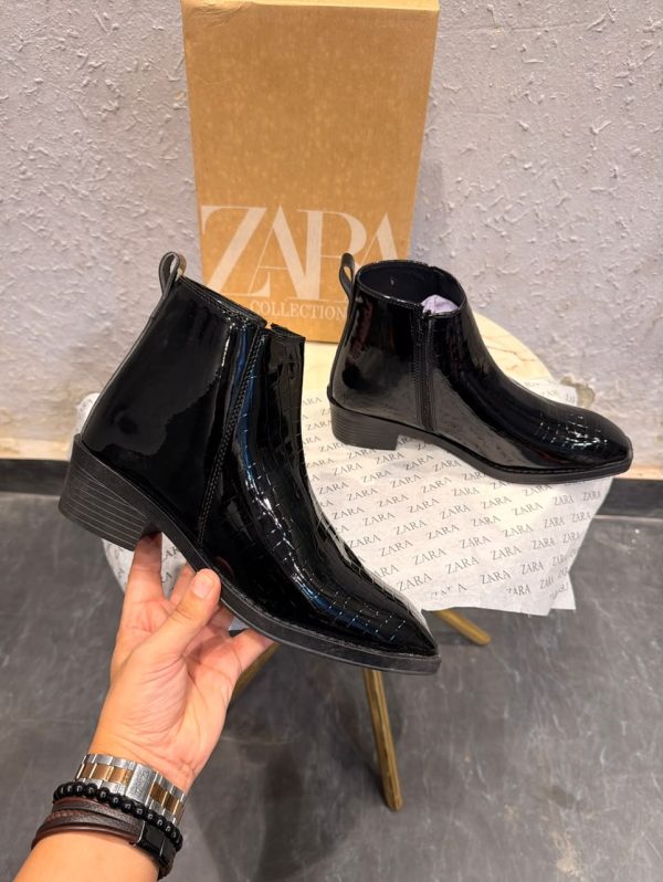 First Copy ZARA T Croco Zippy Boots view 1