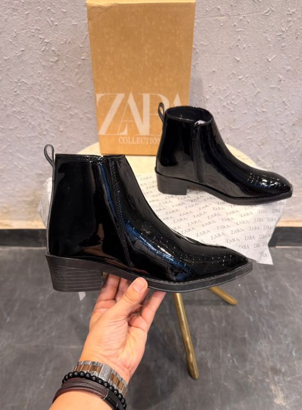 First Copy ZARA T Croco Zippy Boots view 4